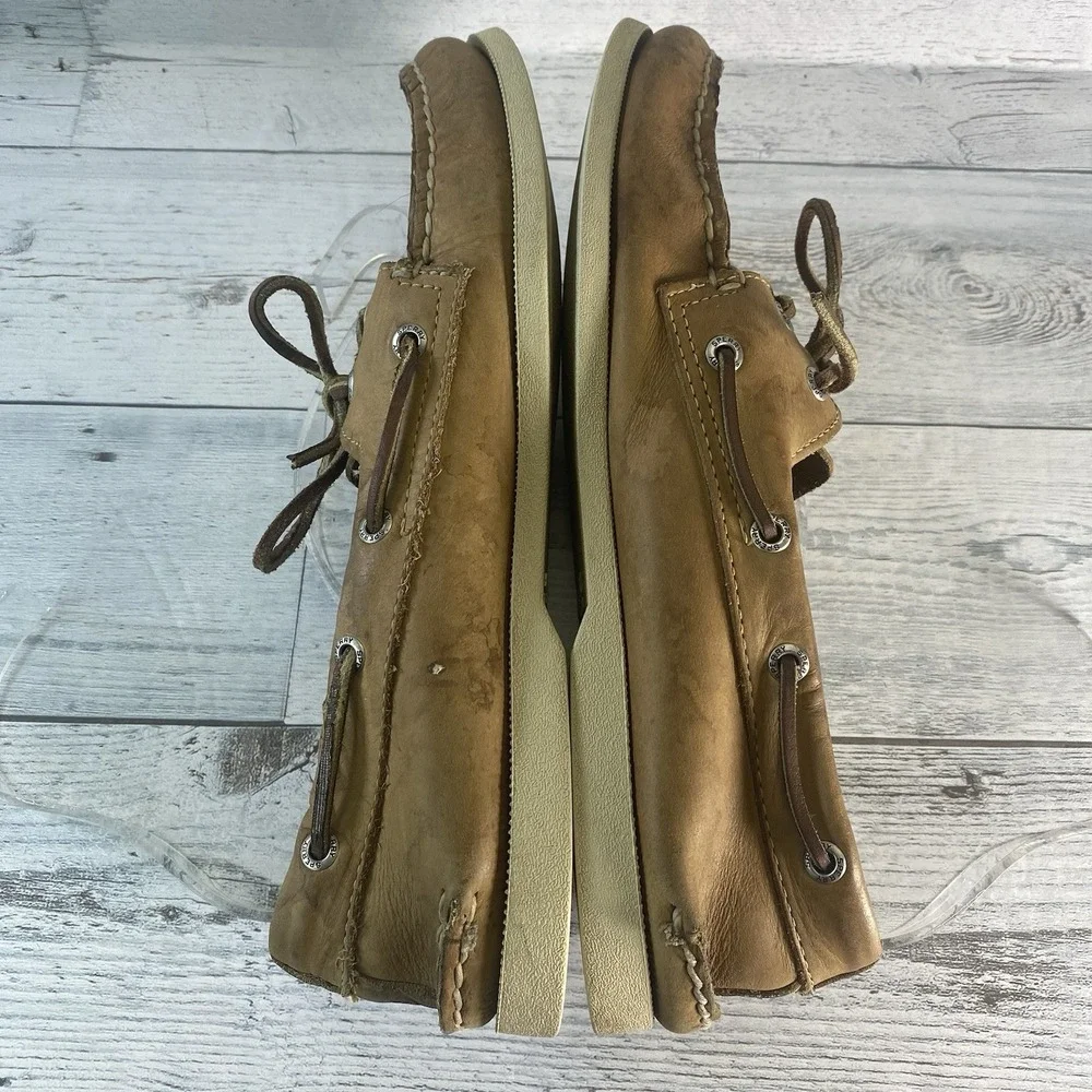 Sperry Shoes Mens 10 M Brown Leather Boat Loafers Nautical Preppy Leisure Comfy